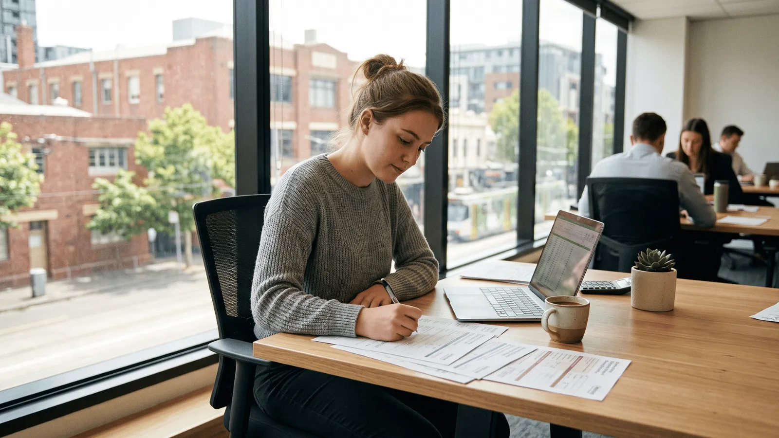 New employee filling out tax forms in Australia